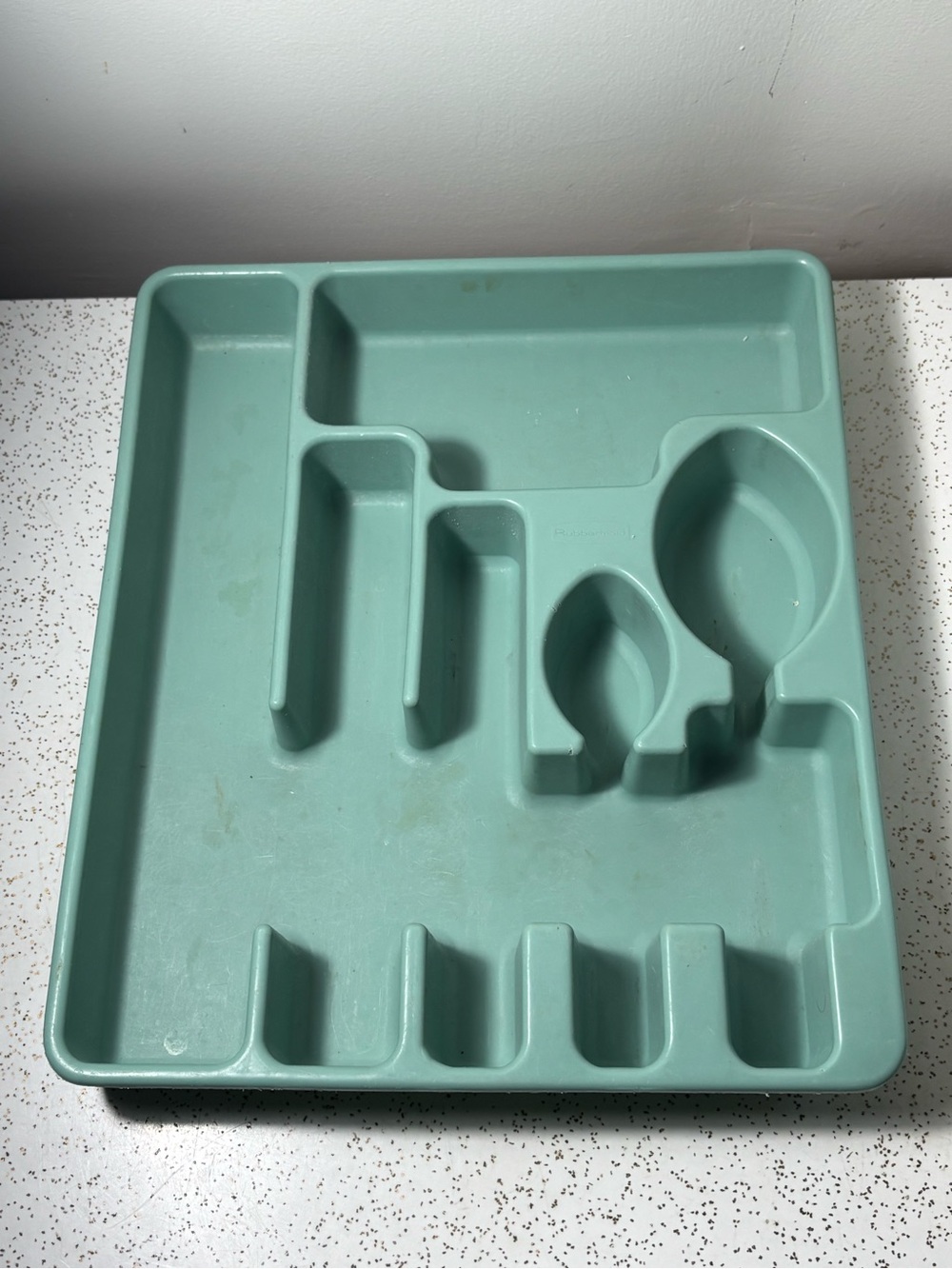 Vintage Rubbermaid large cutlery tray - light green